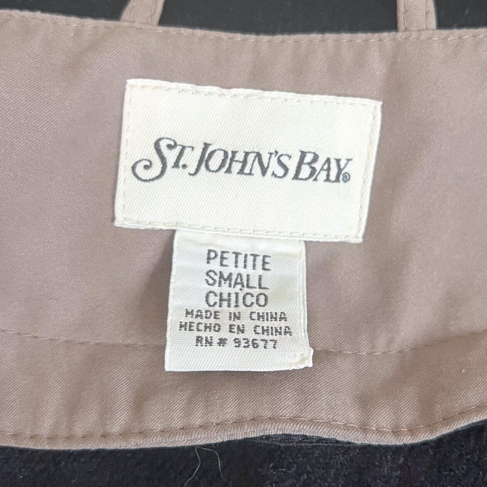 St. John's Bay Women's Small Lined Barn Coat Jacket Beige Khaki Brown Velvet - Picture 10 of 16